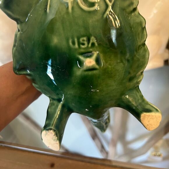 Vintage McCoy Made in The USA Green Turtle Shaped Ceramic watering pitcher. 90’s - Picture 7 of 9